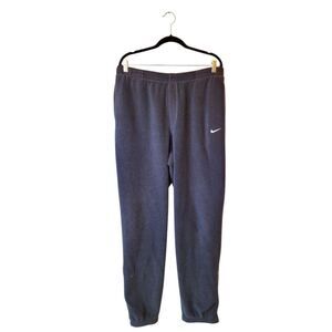 Nike Y2K Men's Black Fleece Embroidered Logo Sweatpants Size L